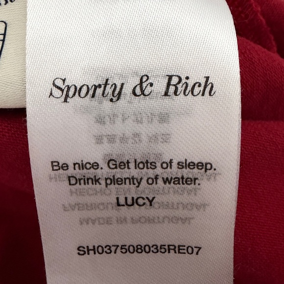 NWOT Sporty & Rich Plaza Disco Short Ruby/White Size Medium - Picture 9 of 9